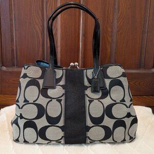 Coach F13533 Signature Kiss Lock Center Satchel